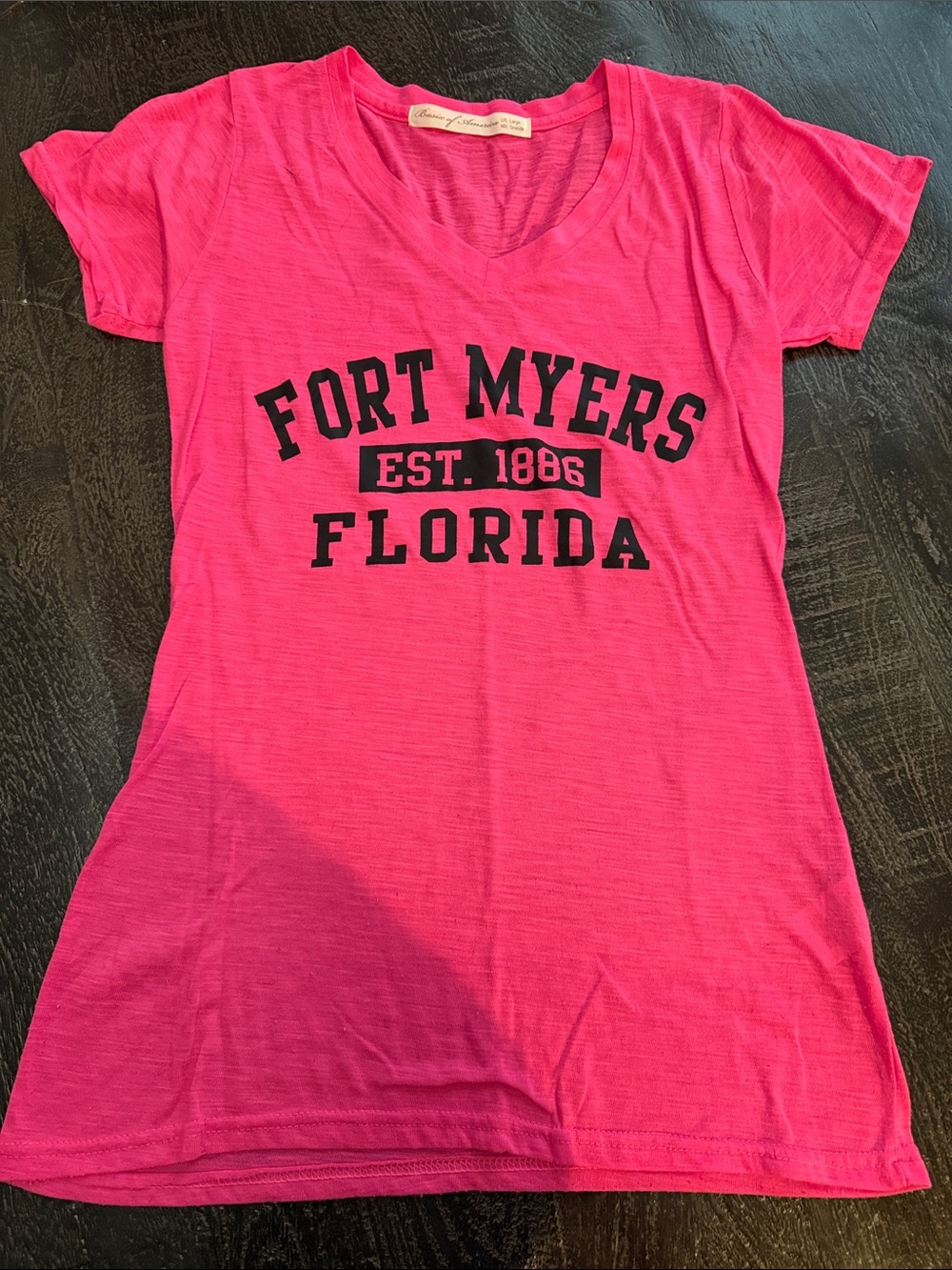 Fort Myers Florida Graphic Tee - Hot Pink Women’s Top